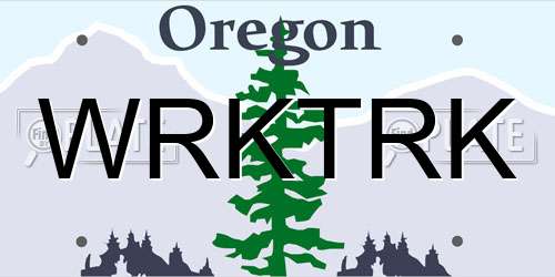 WRKTRK Oregon License Plate
