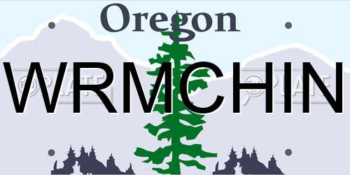 WRMCHIN Oregon License Plate