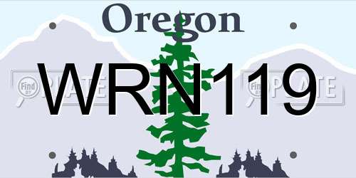 WRN119 Oregon License Plate