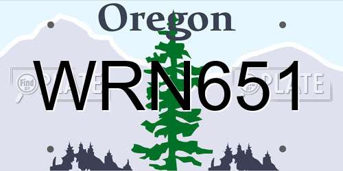 WRN651 Oregon License Plate