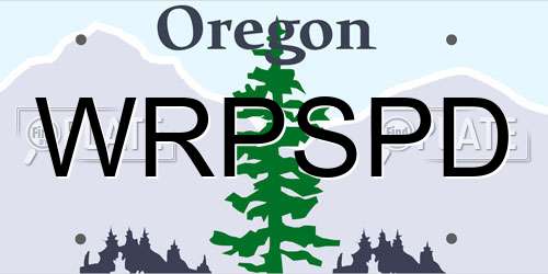 WRPSPD Oregon License Plate