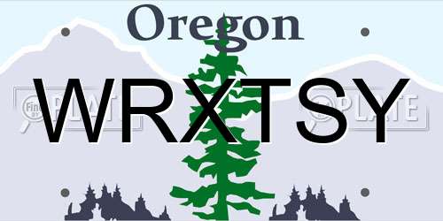WRXTSY Oregon License Plate