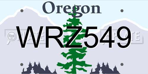 WRZ549 Oregon License Plate