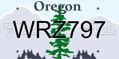 WRZ797 Oregon License Plate