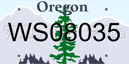 WS08035 Oregon License Plate