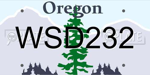 WSD232 Oregon License Plate