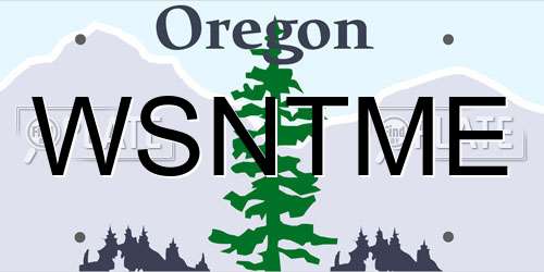 WSNTME Oregon License Plate