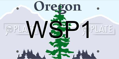 WSP1 Oregon License Plate
