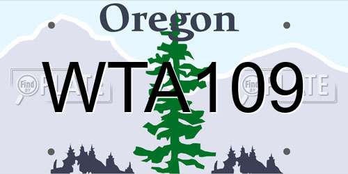 WTA109 Oregon License Plate