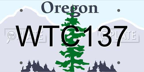 WTC137 Oregon License Plate