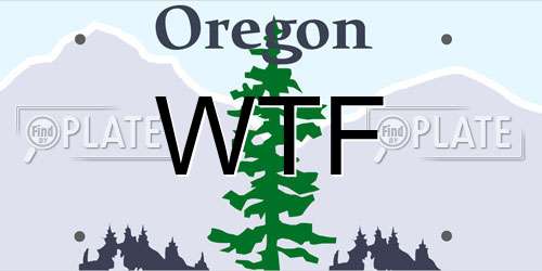 WTF Oregon License Plate