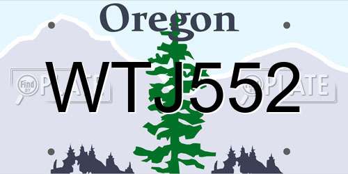 WTJ552 Oregon License Plate
