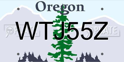 WTJ55Z Oregon License Plate