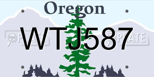 WTJ587 Oregon License Plate