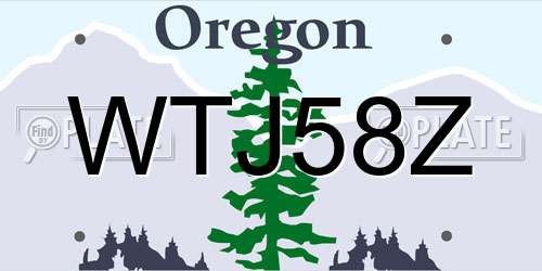 WTJ58Z Oregon License Plate