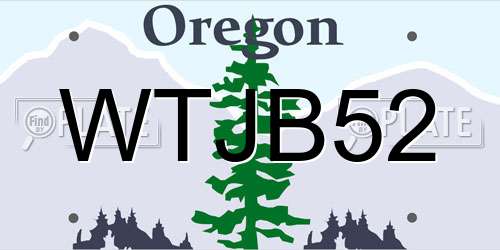 WTJB52 Oregon License Plate