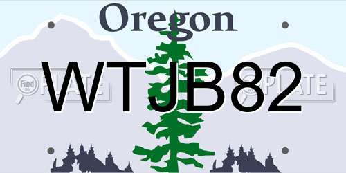 WTJB82 Oregon License Plate