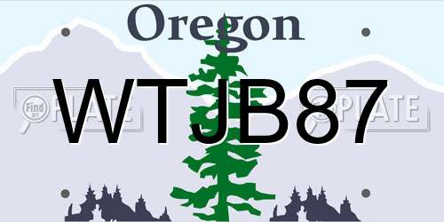 WTJB87 Oregon License Plate