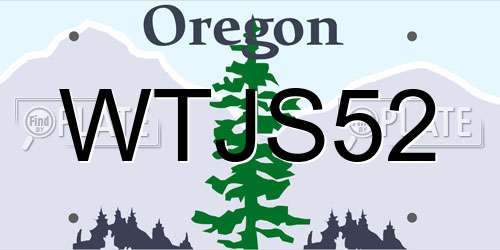 WTJS52 Oregon License Plate