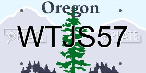 WTJS57 Oregon License Plate
