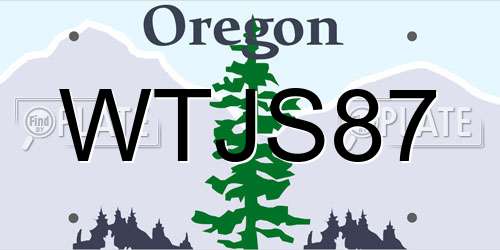 WTJS87 Oregon License Plate
