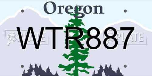 WTR887 Oregon License Plate