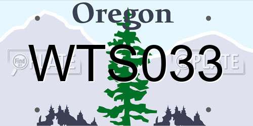 WTS033 Oregon License Plate