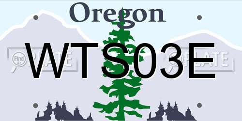 WTS03E Oregon License Plate