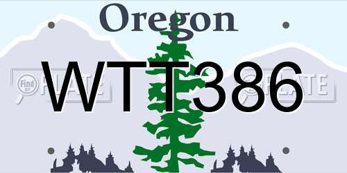 WTT386 Oregon License Plate