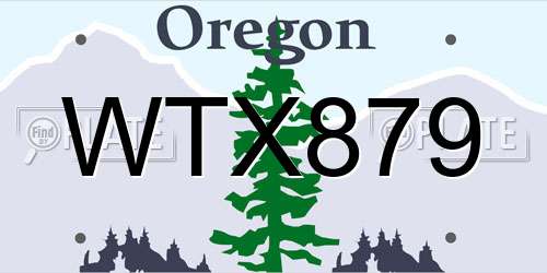 WTX879 Oregon License Plate