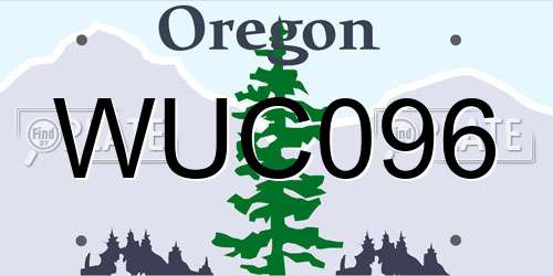 WUC096 Oregon License Plate