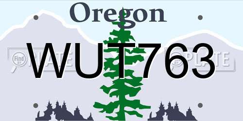 WUT763 Oregon License Plate