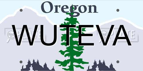 WUTEVA Oregon License Plate
