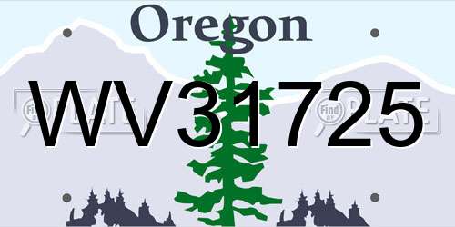 WV31725 Oregon License Plate