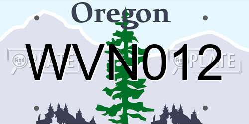 WVN012 Oregon License Plate