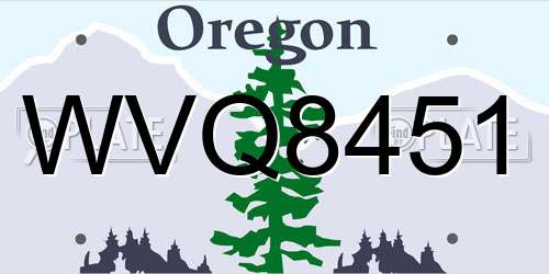 WVQ8451 Oregon License Plate