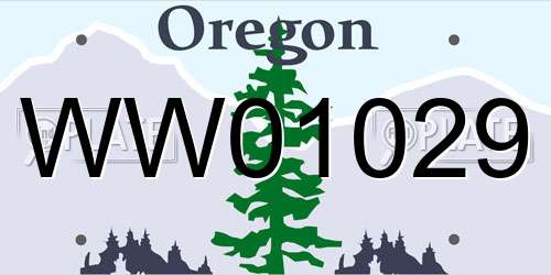 WW01029 Oregon License Plate