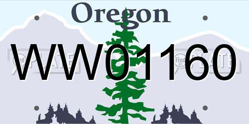 WW01160 Oregon License Plate