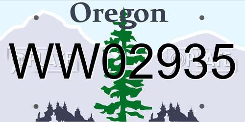 WW02935 Oregon License Plate