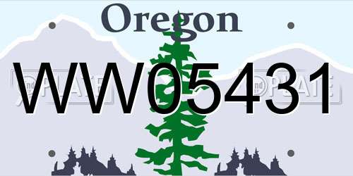 WW05431 Oregon License Plate