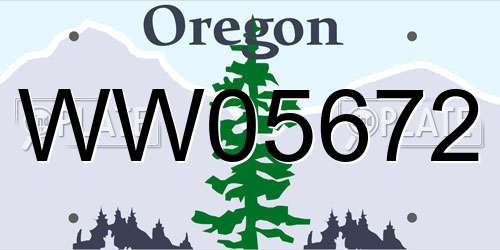 WW05672 Oregon License Plate