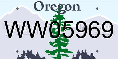 WW05969 Oregon License Plate