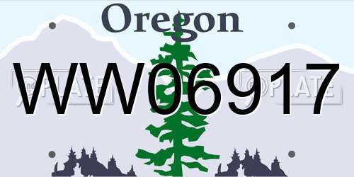 WW06917 Oregon License Plate