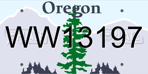 WW13197 Oregon License Plate
