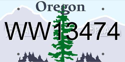 WW13474 Oregon License Plate