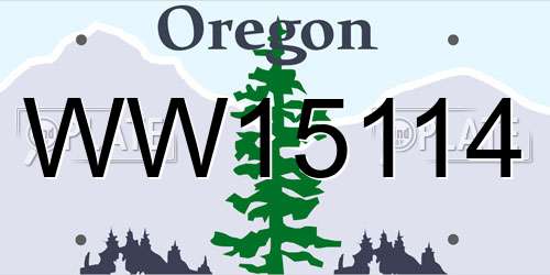 WW15114 Oregon License Plate