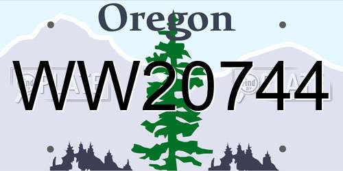 WW20744 Oregon License Plate