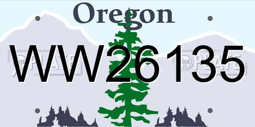 WW26135 Oregon License Plate