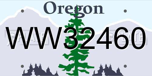 WW32460 Oregon License Plate