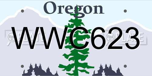 WWC623 Oregon License Plate